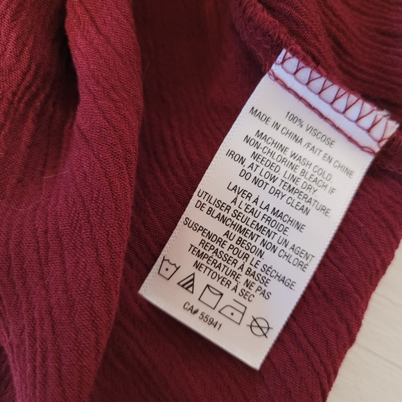 Harlow Dark Red Crop Top with Embroidered Details - Picture 5 of 8